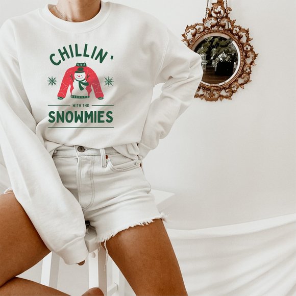 Chillin with the Snowmies Christmas Sweatshirt - Picture 2 of 5